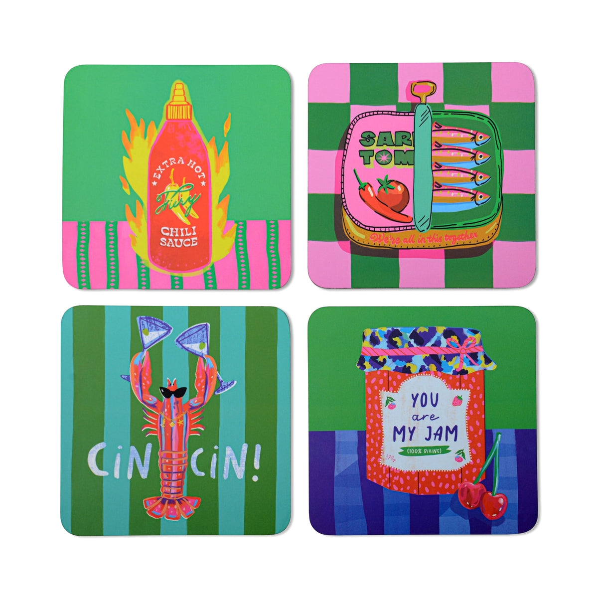 HiJinx ‘The Foodie’ Set of 4 Coasters