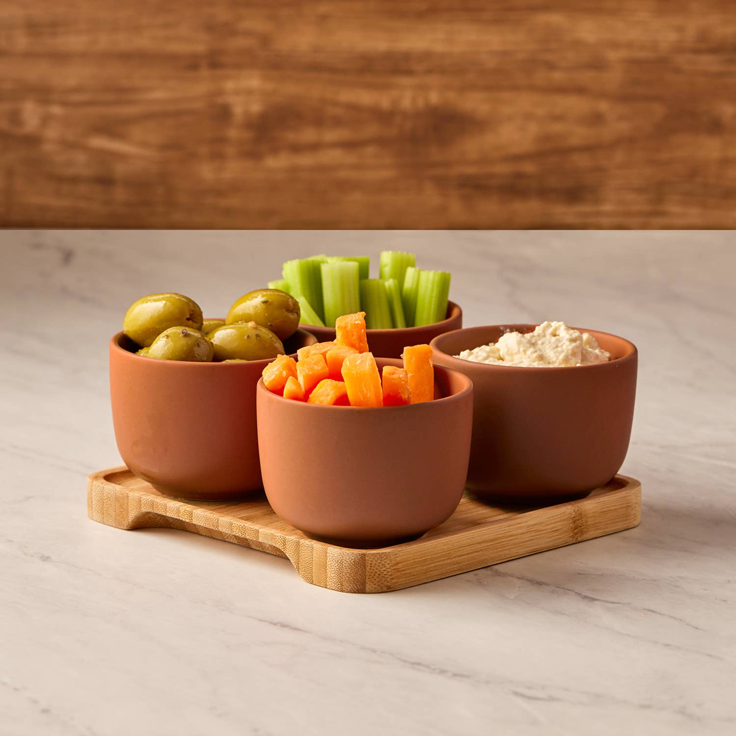 Set of 4 Share Round Bowls Terracotta