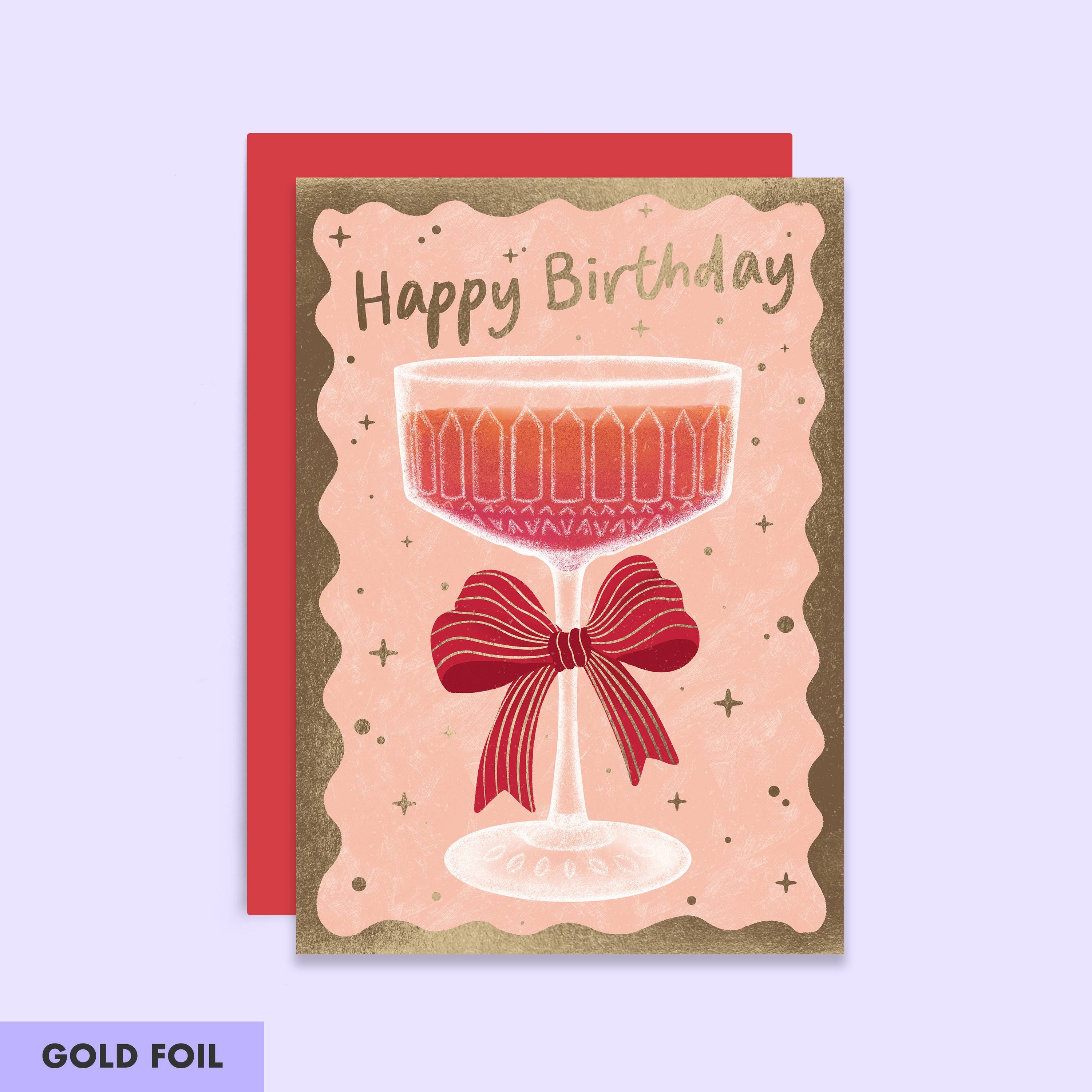 Cocktail With a Bow Birthday Card | Stylish Birthday Card