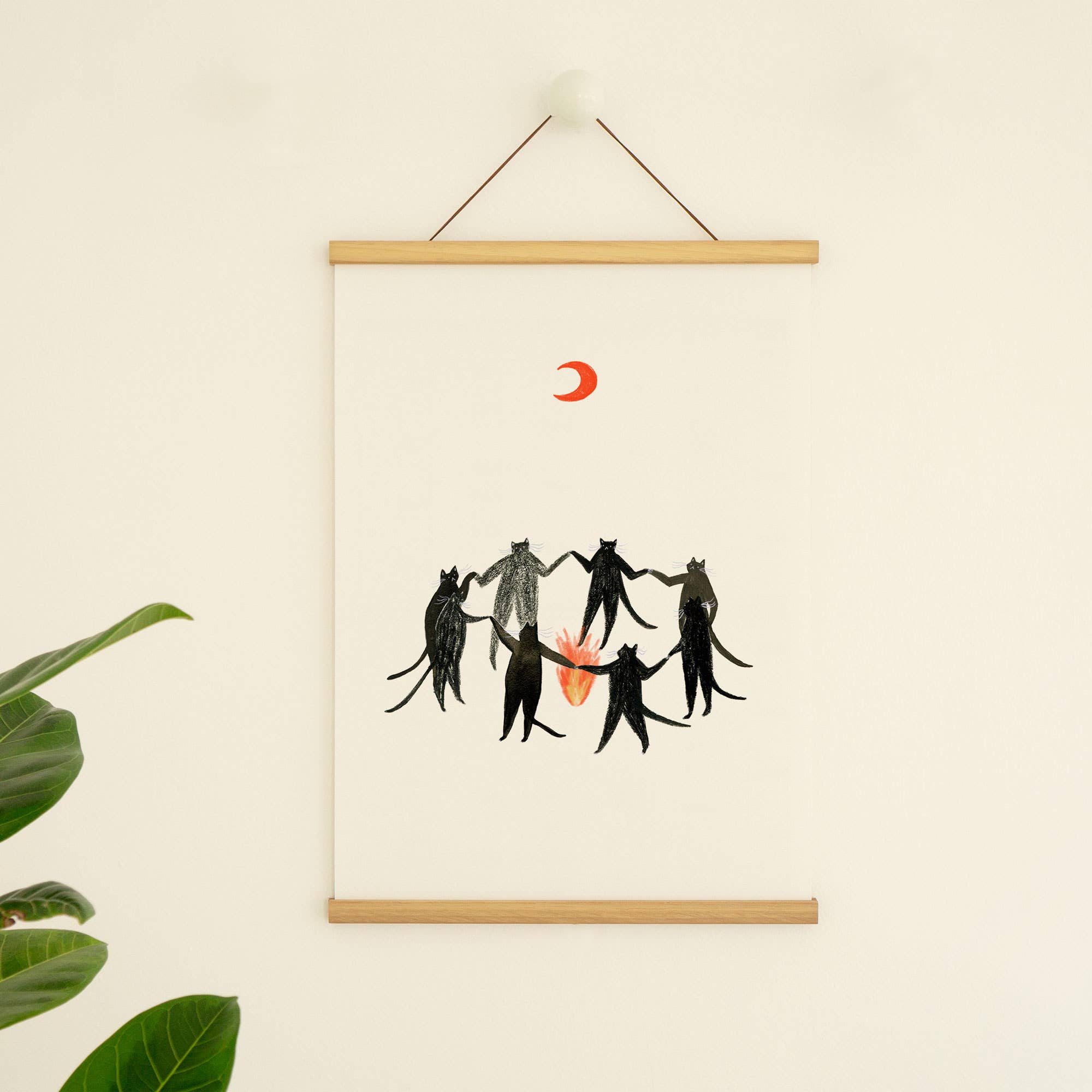 Mystic Cats Art Print | Black Cats | Magic Wall Art | Witchy