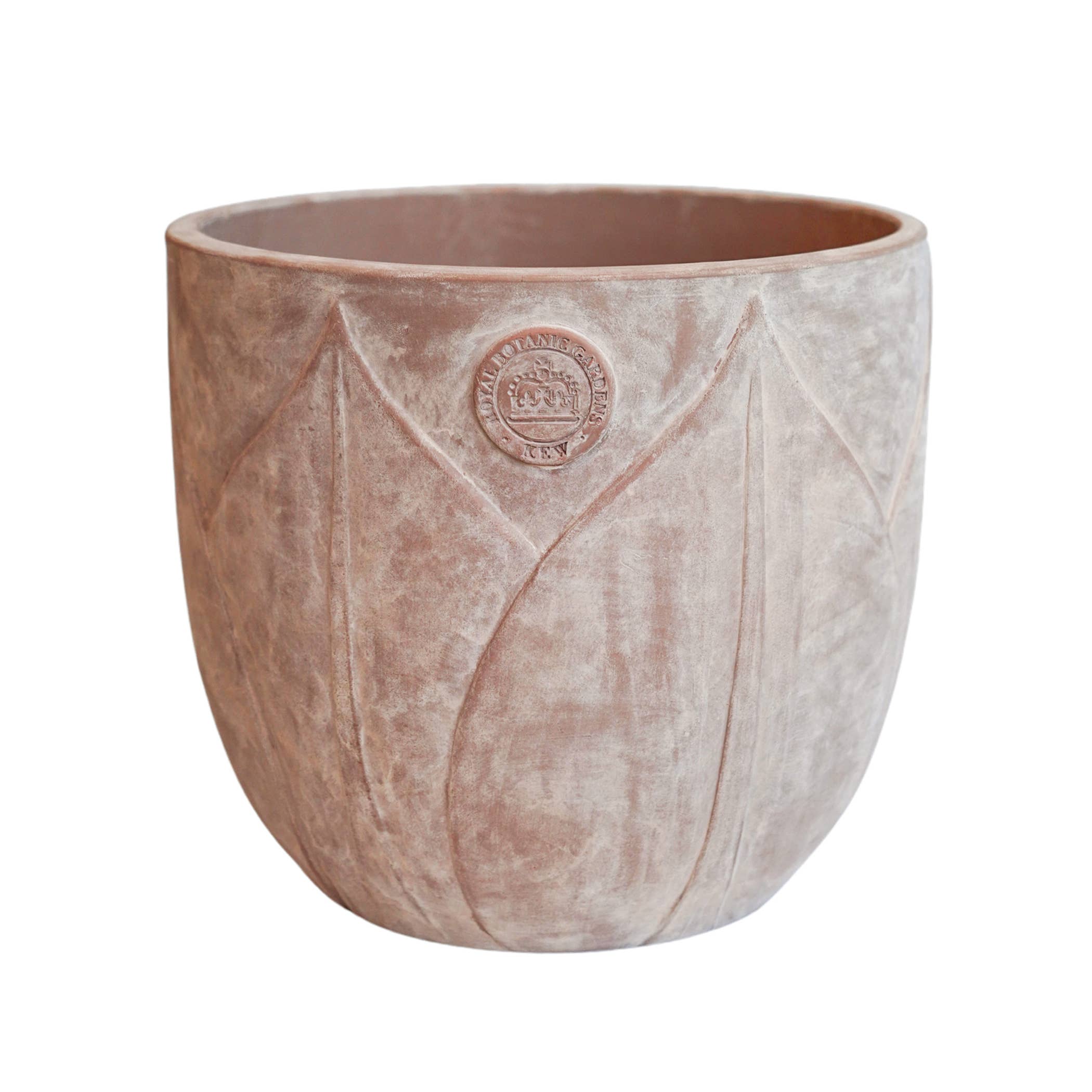 Kew Embossed Washed Terracotta Planter