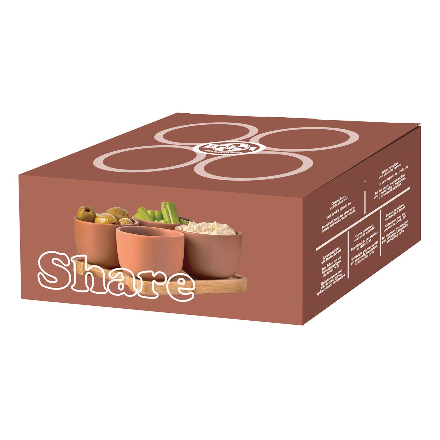 Set of 4 Share Round Bowls Terracotta