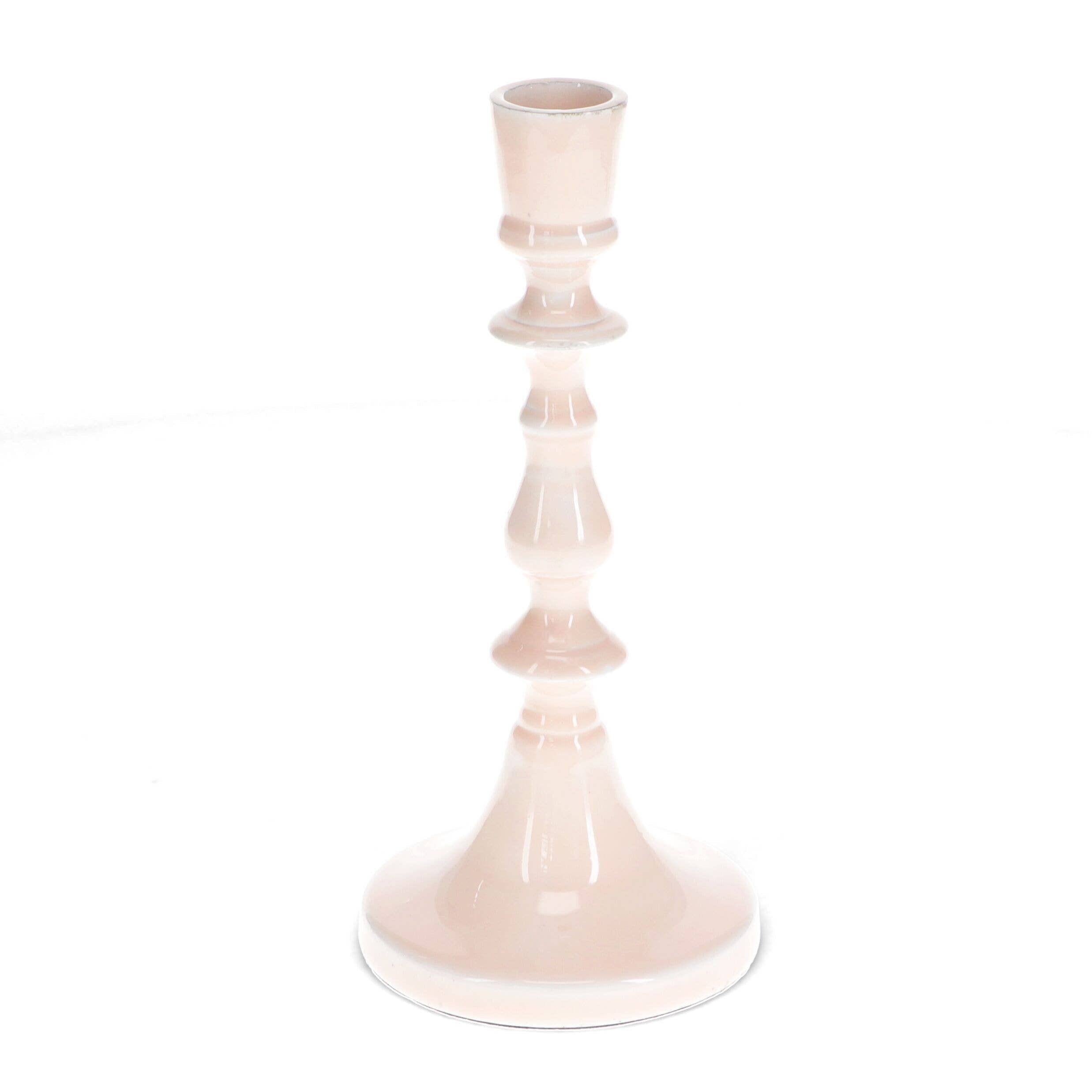 Enamel Candlestick (19cm) - Pink