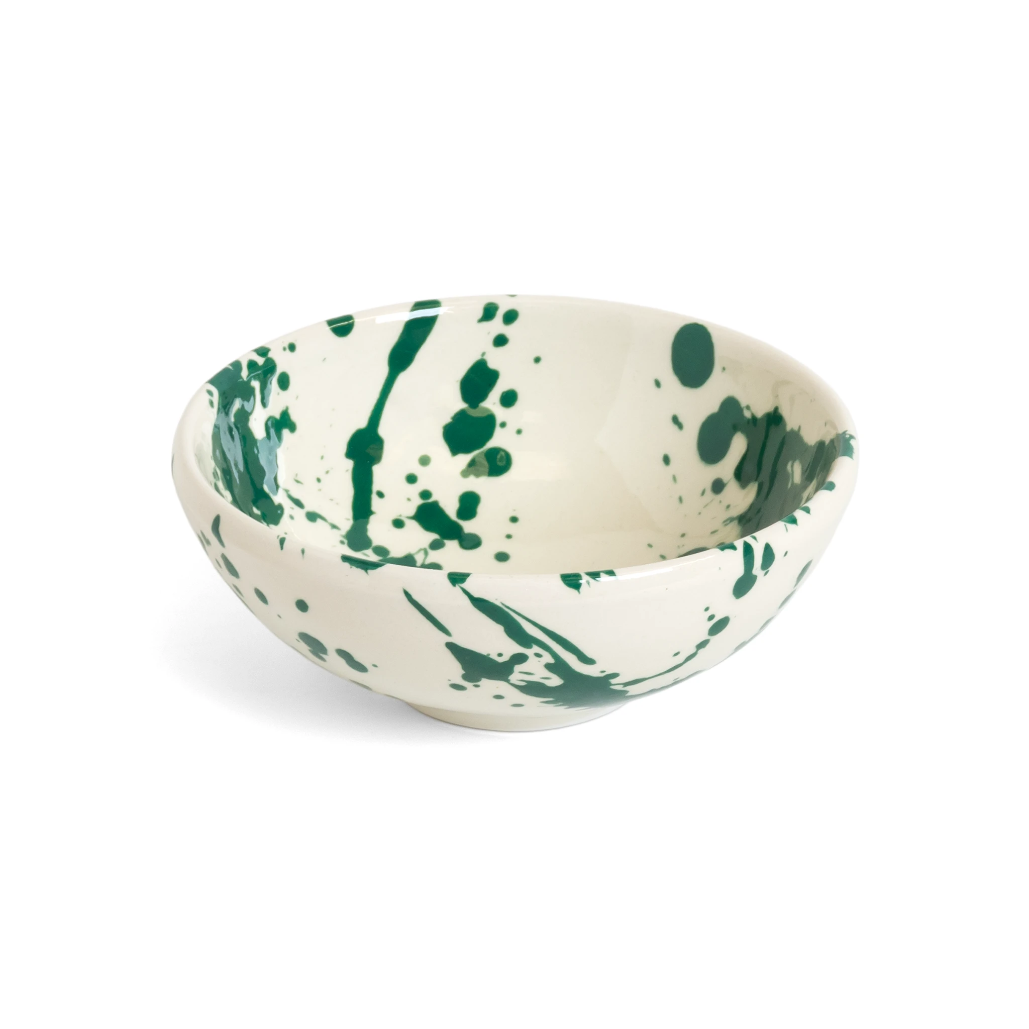 Deep Tapas Dish Green Splatter