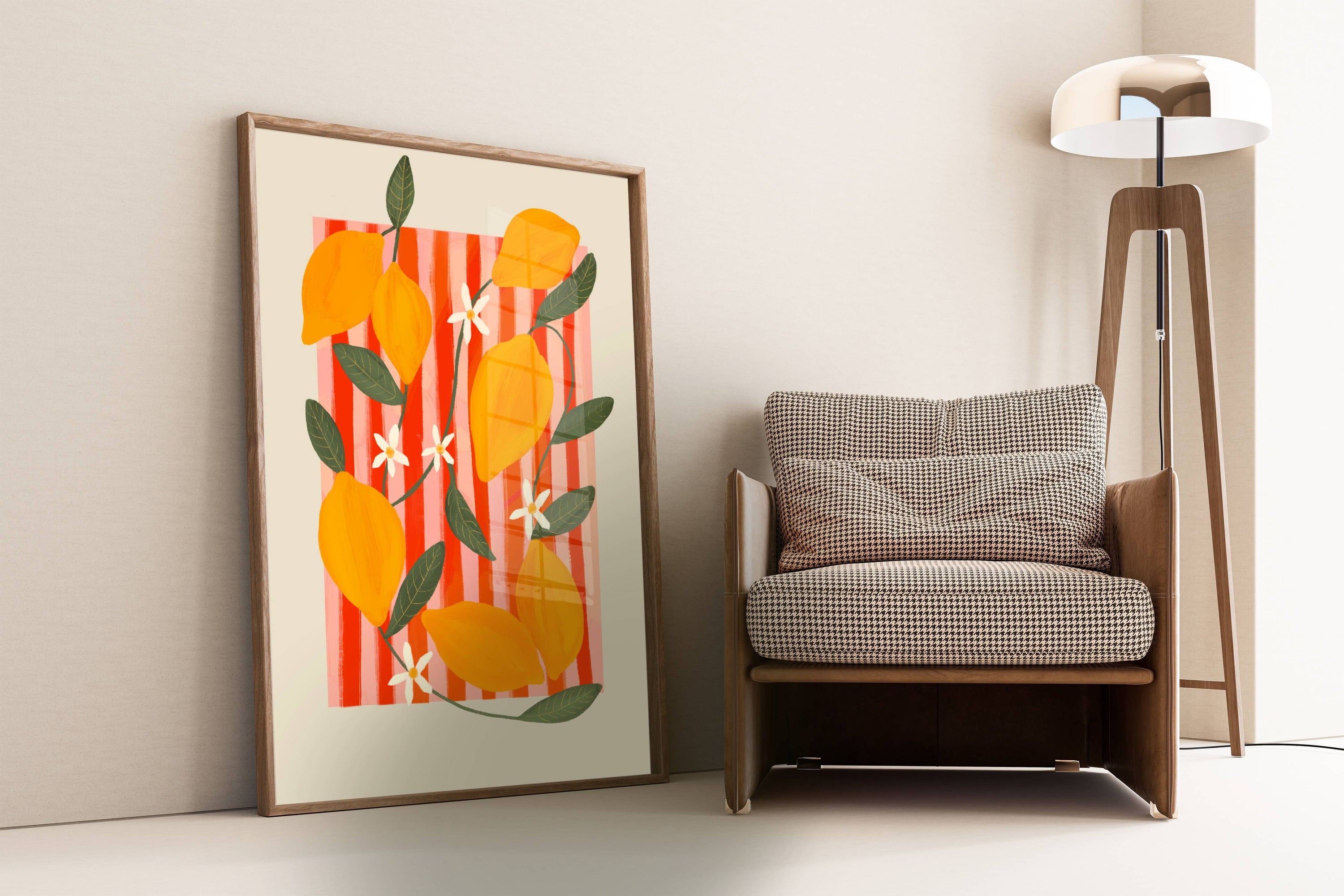 Lemon Fruit Market A3 Print