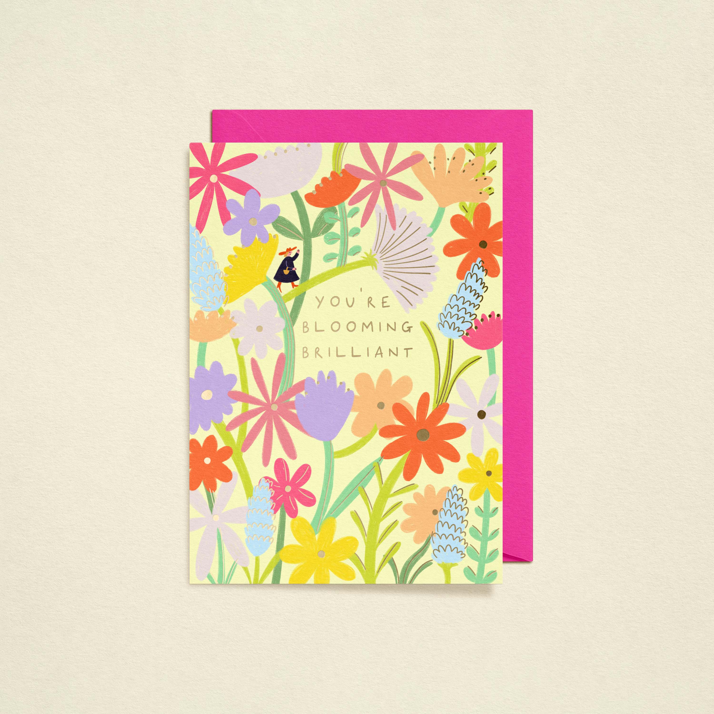 You're Blooming Brilliant Card | Floral Gold Foiled Card