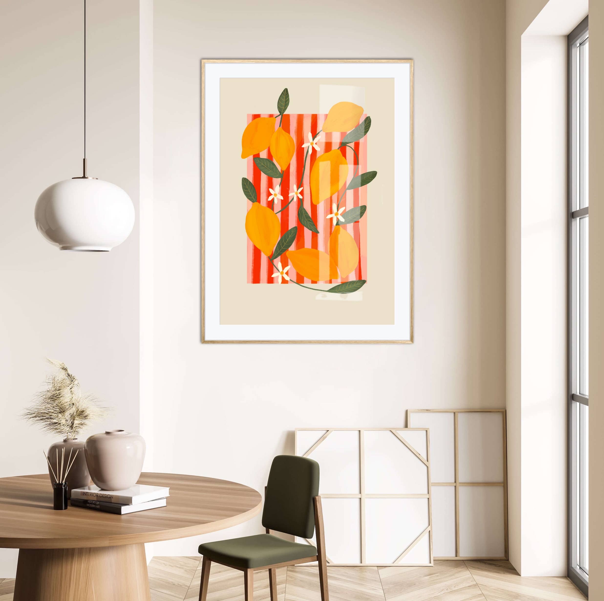 Lemon Fruit Market A3 Print