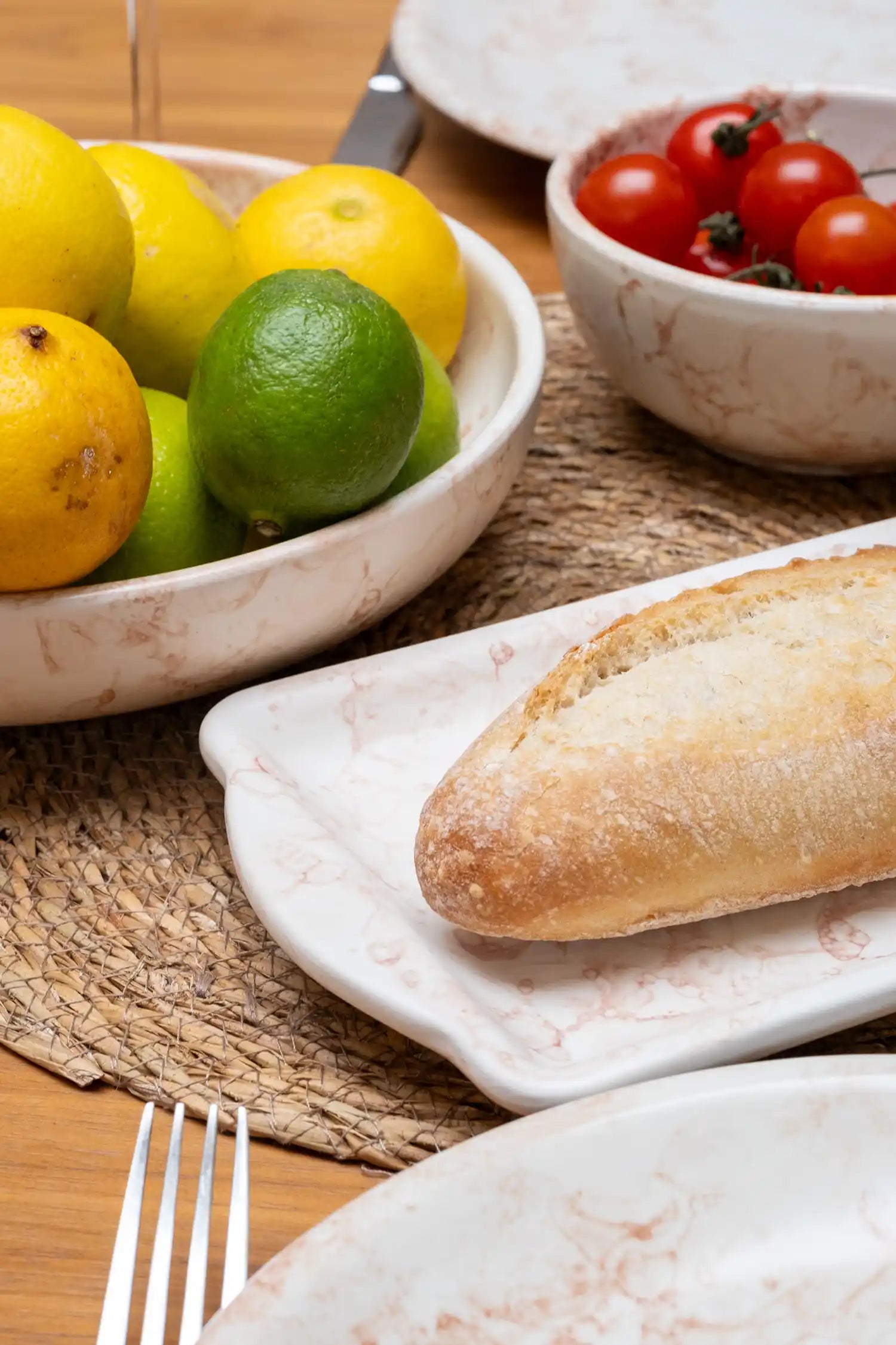 Round Serving Platter Marble Rust