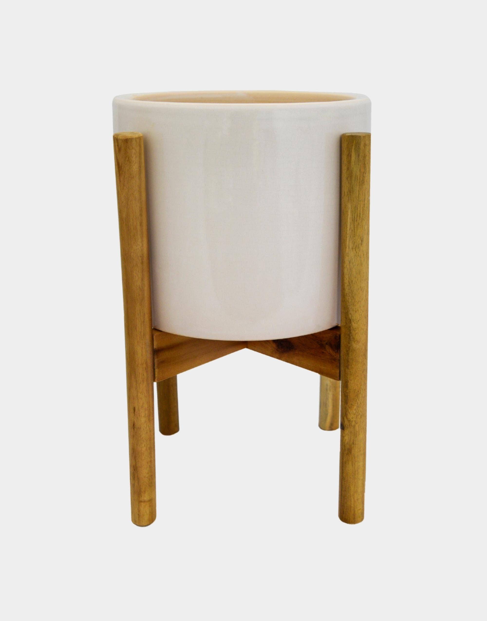 Anzio Planter with Wooden Stand