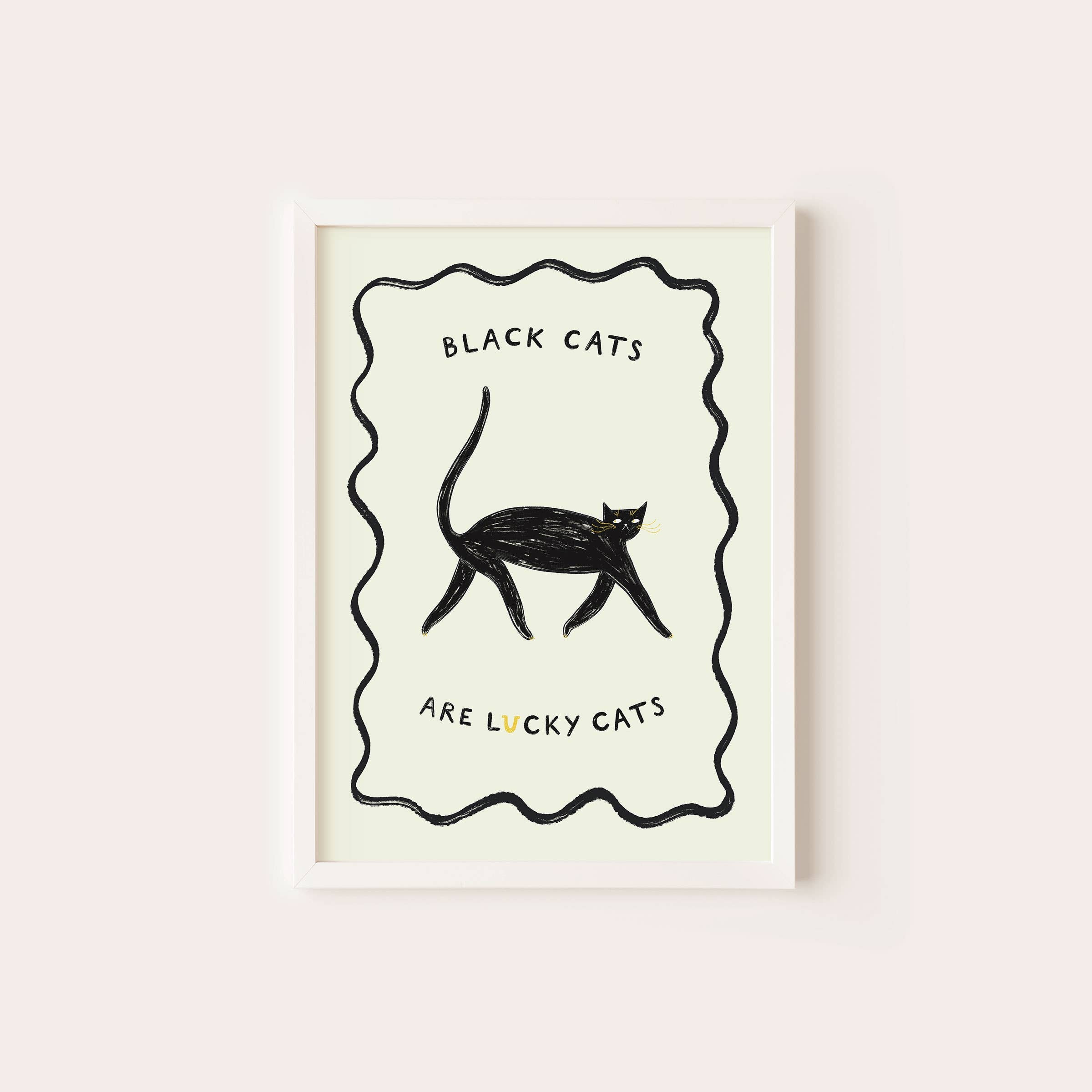 Black Cats Are Lucky Cats Art Print | Lucky Cat Art
