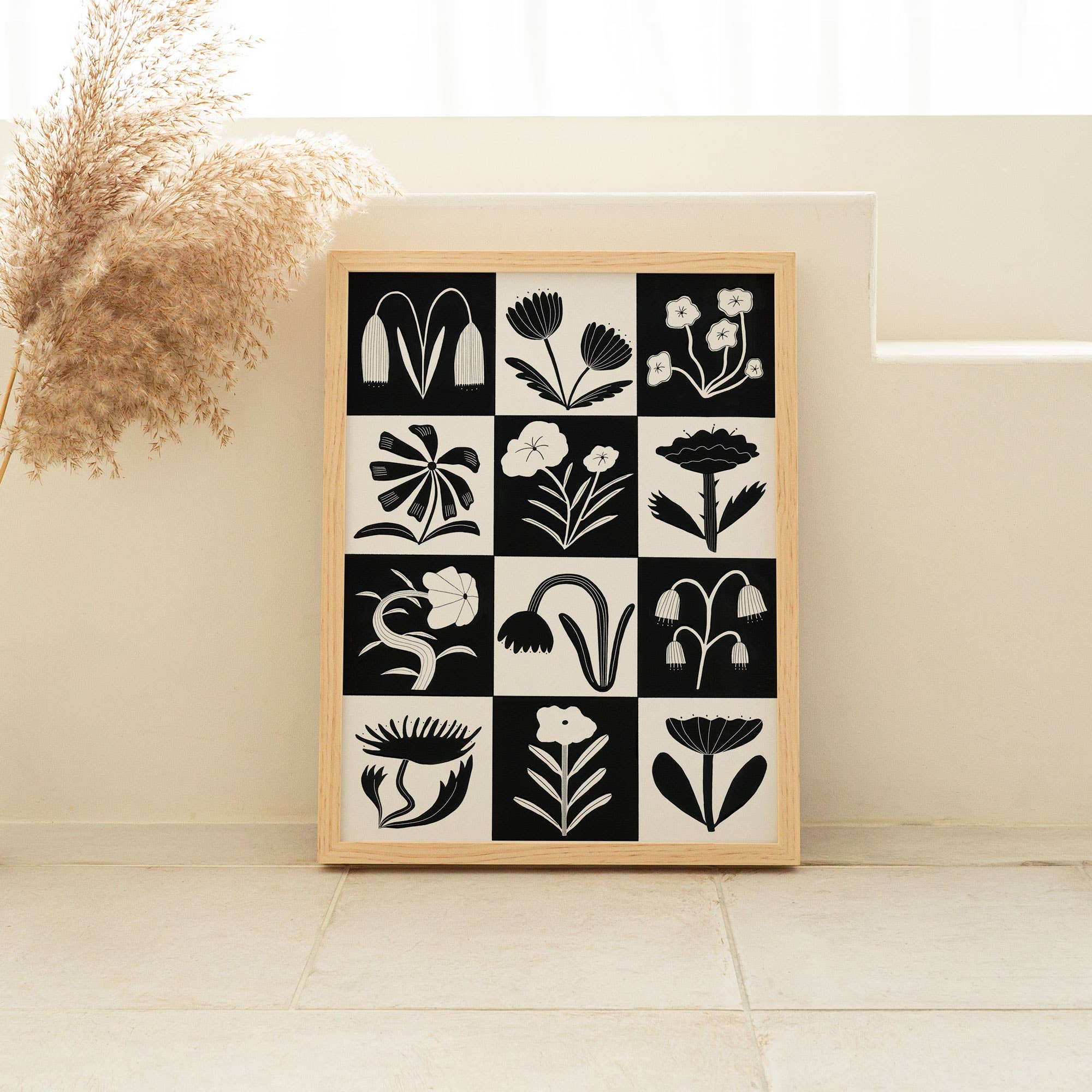 Black And White Flowers Art Print | Monochrome | Floral Art