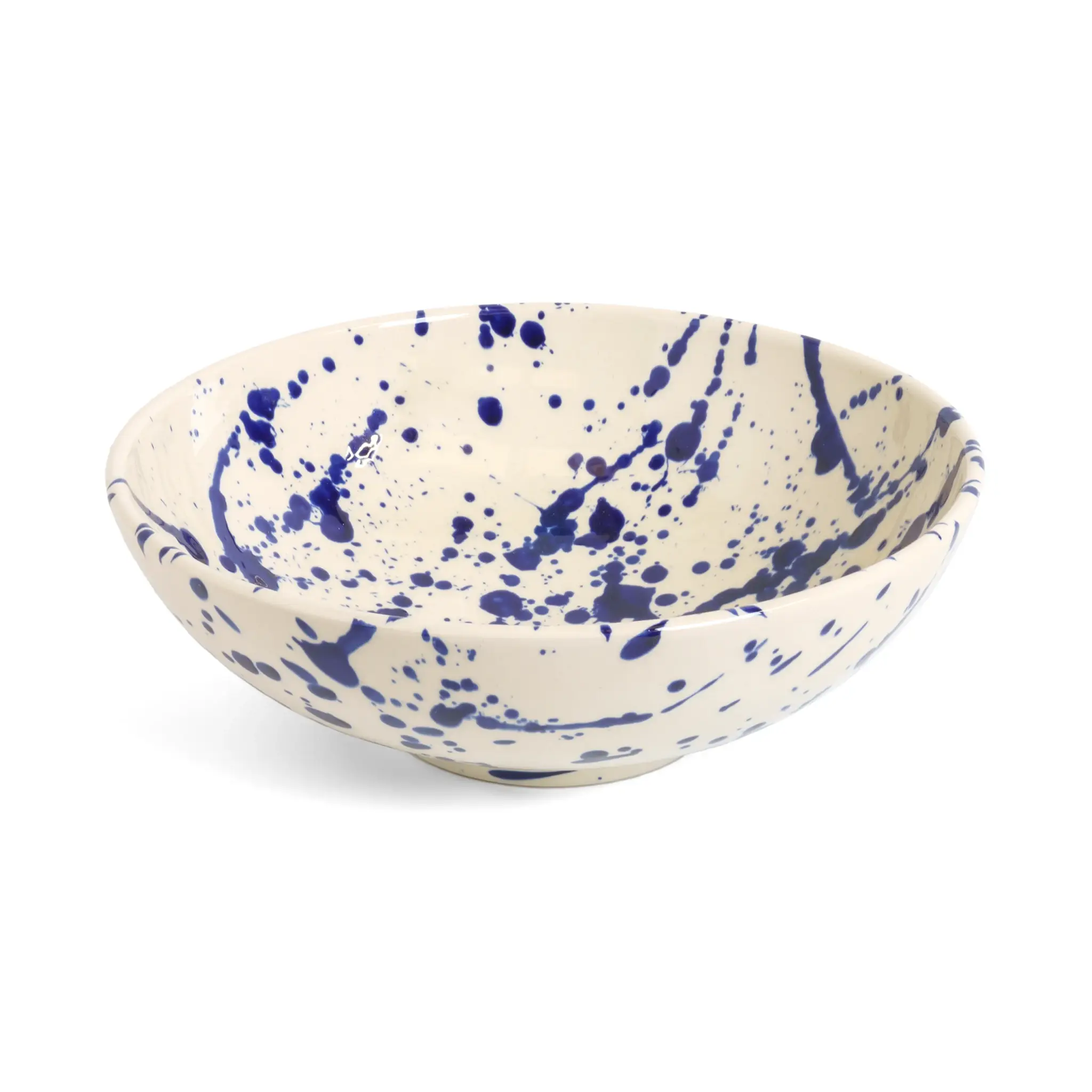 Serving Bowl Blue Splatter