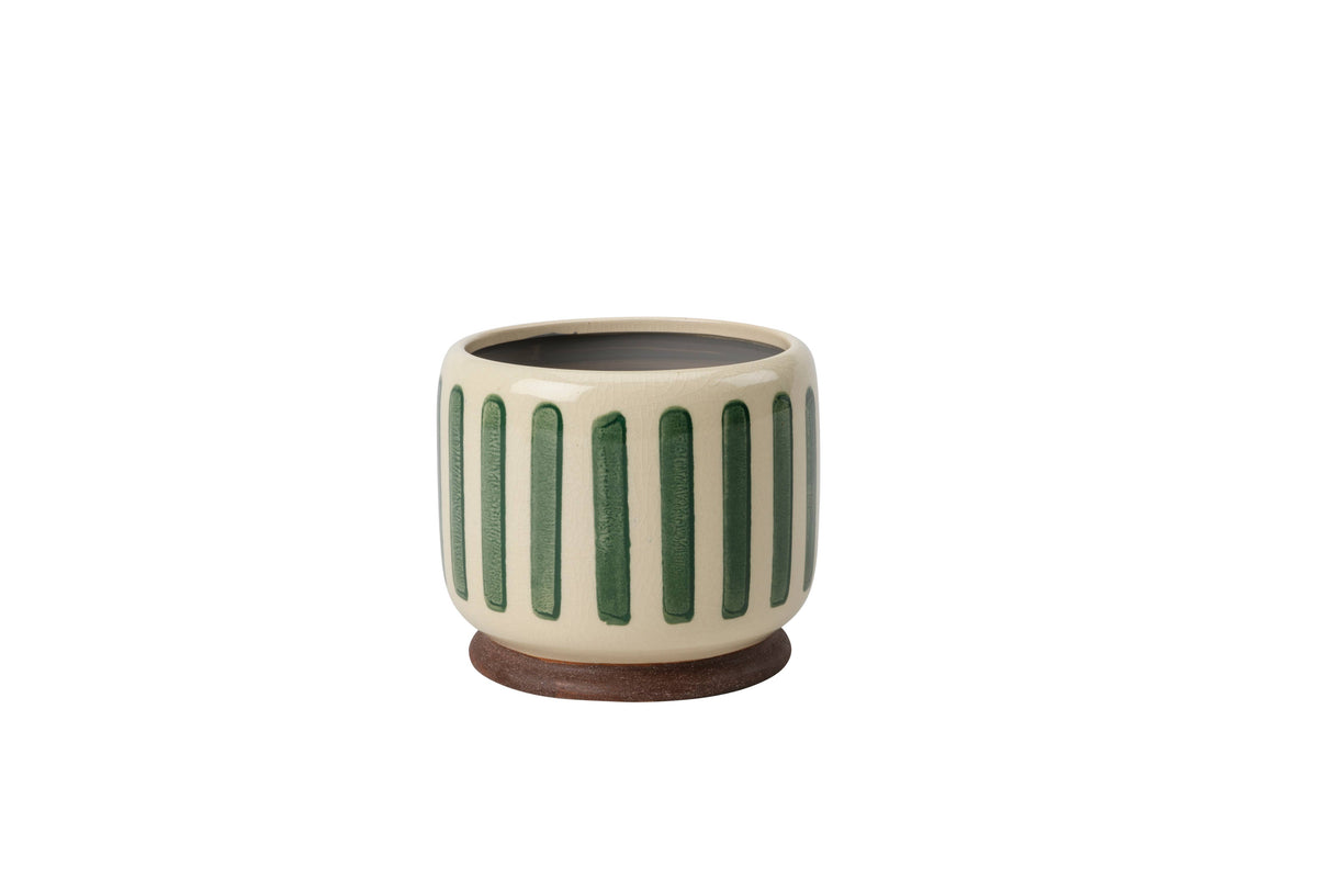 Collectors Indoor Pot 18cm Green Stripe