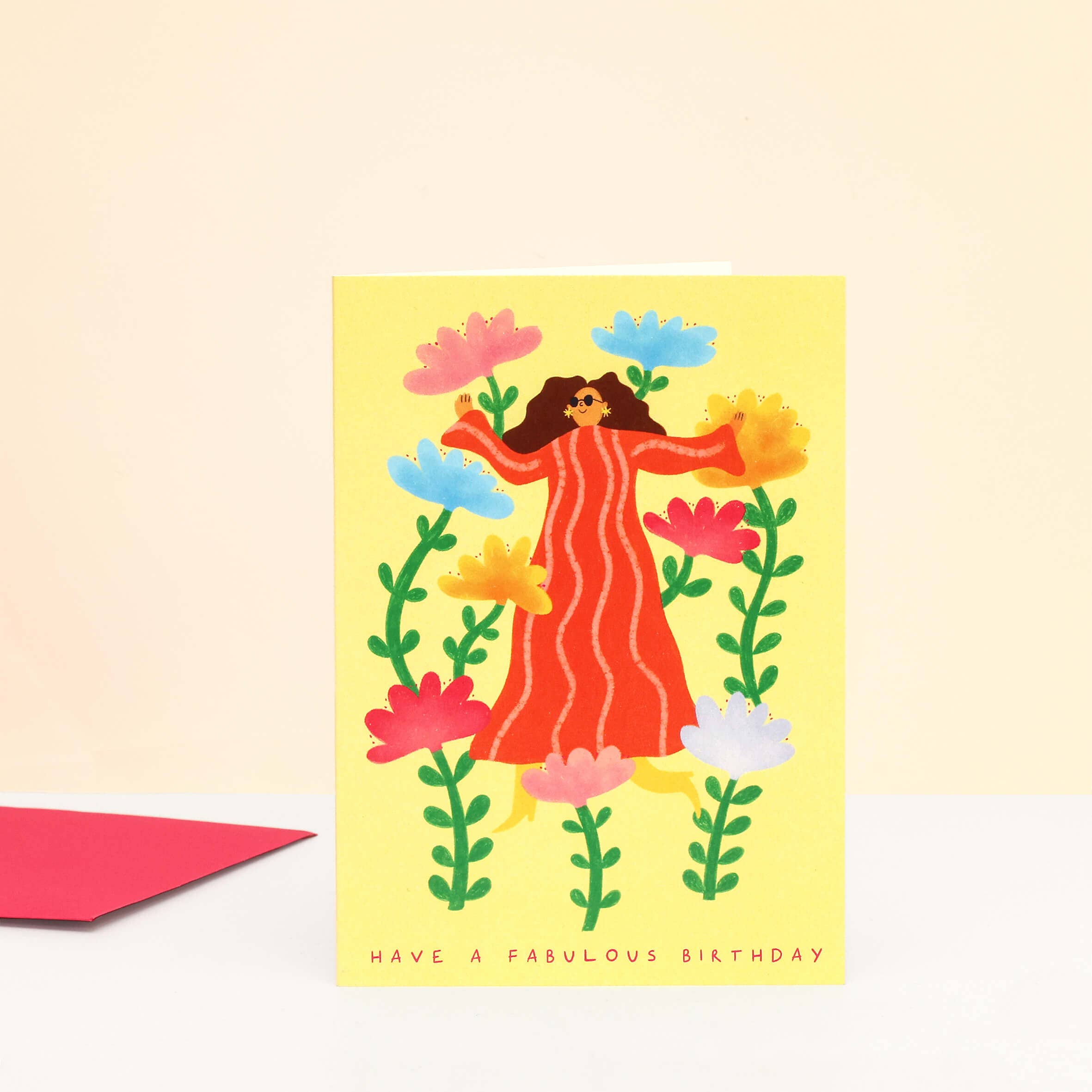 Fabulous Birthday Card | Contemporary Floral Birthday Card