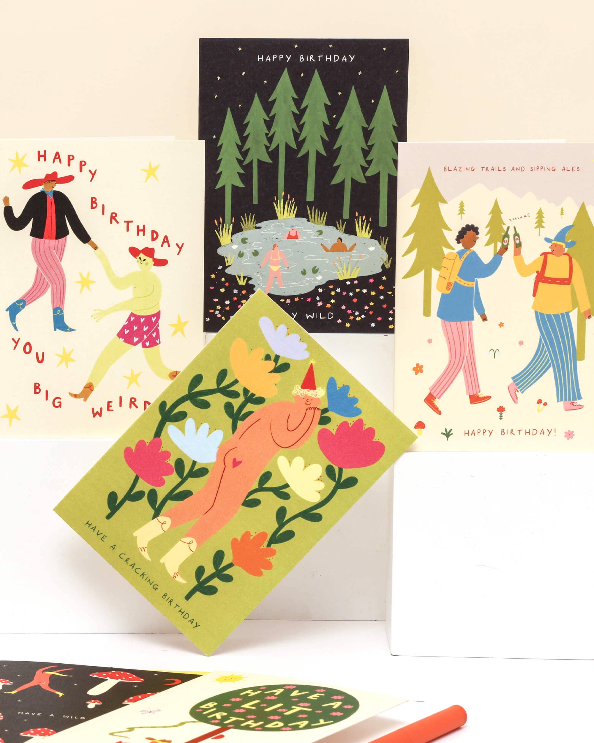 Stay Wild Swimming Birthday Card | Nature Card | Folky Card