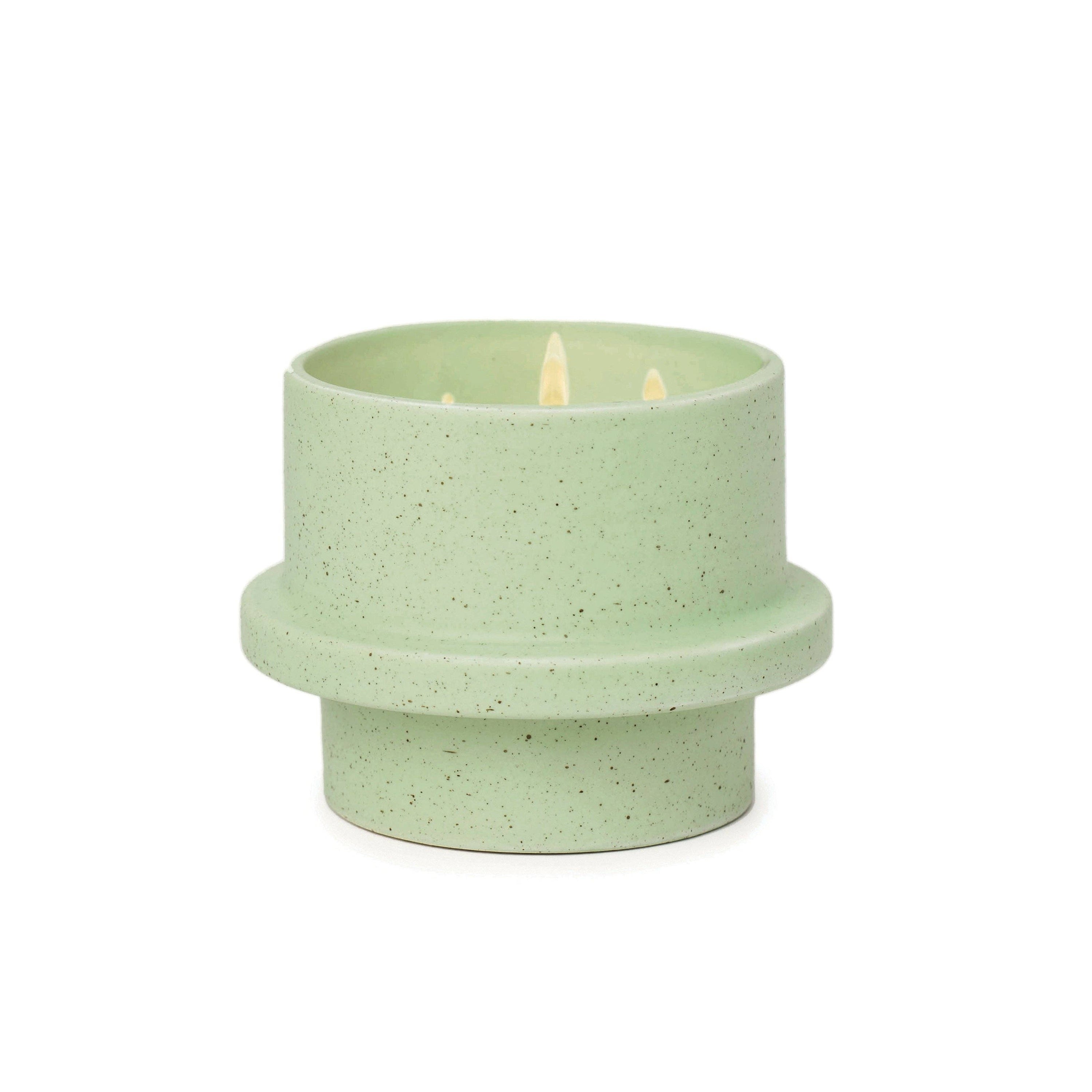 Paddywax Folia Ceramic Candle - Sage - Bamboo & Green Tea