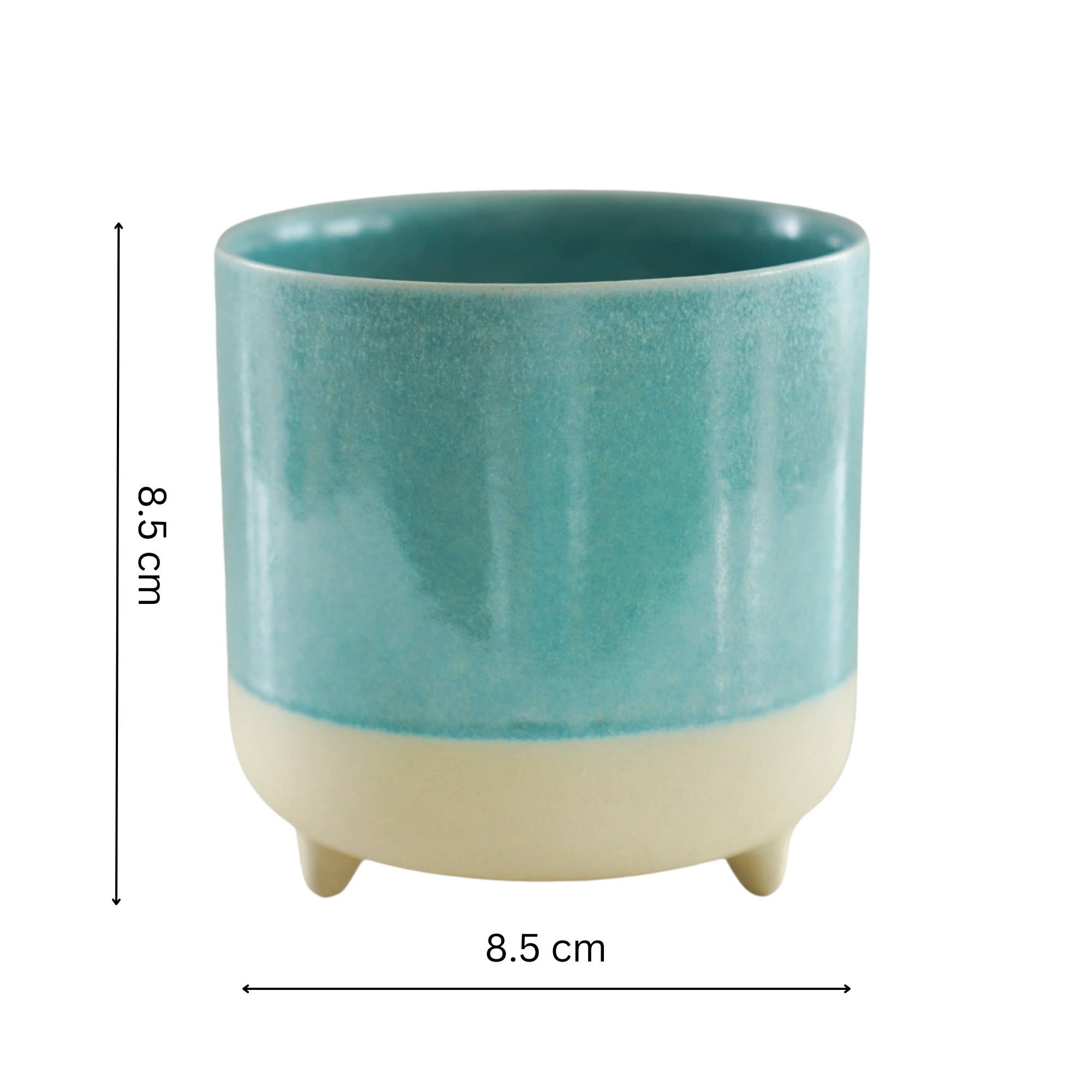 teal indoor planter Jolie Matte Reactive Glaze Ceramic Indoor Cacti Planter – Green on the Lanes