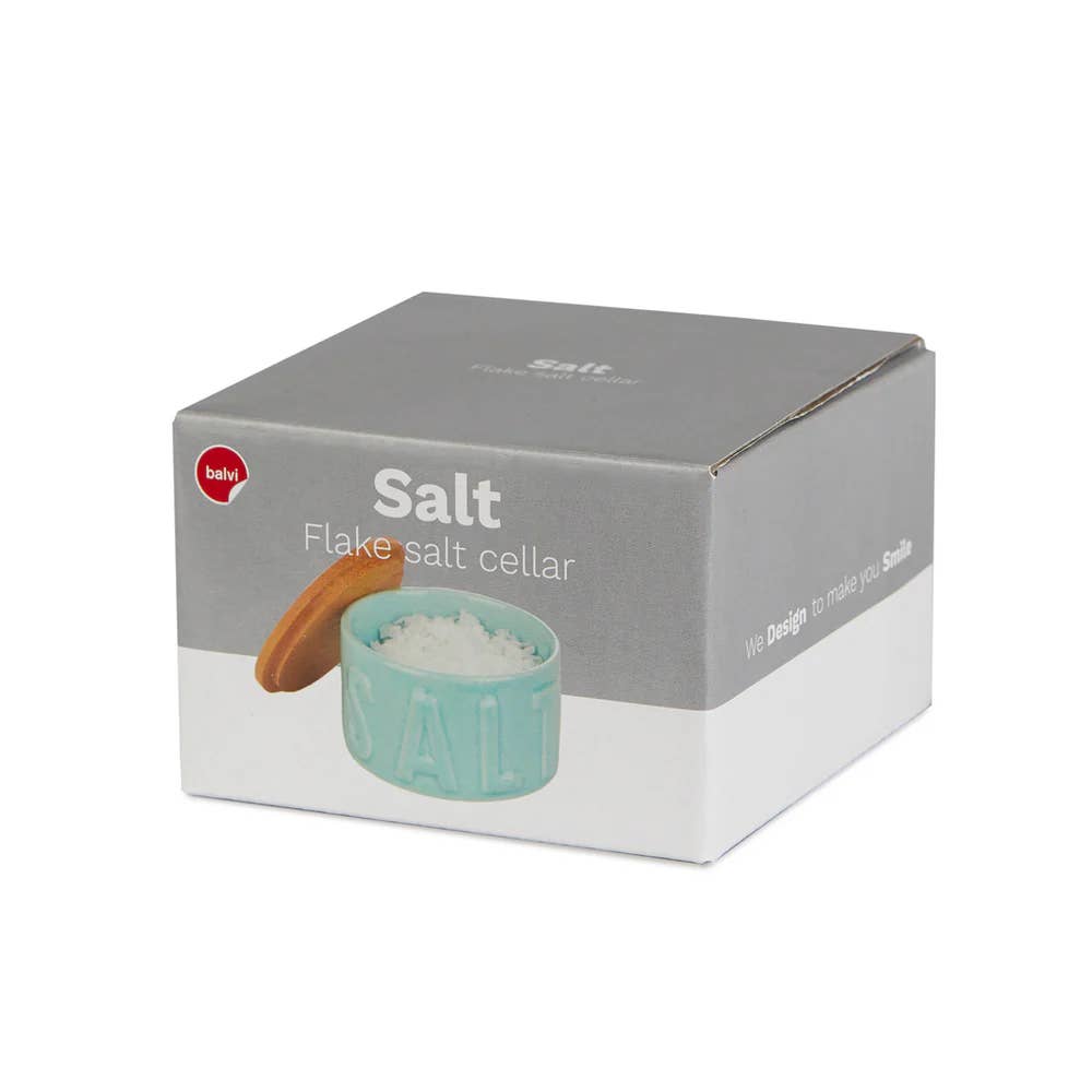 Balvi Ceramic Salt Bowl with Lid - Turquoise