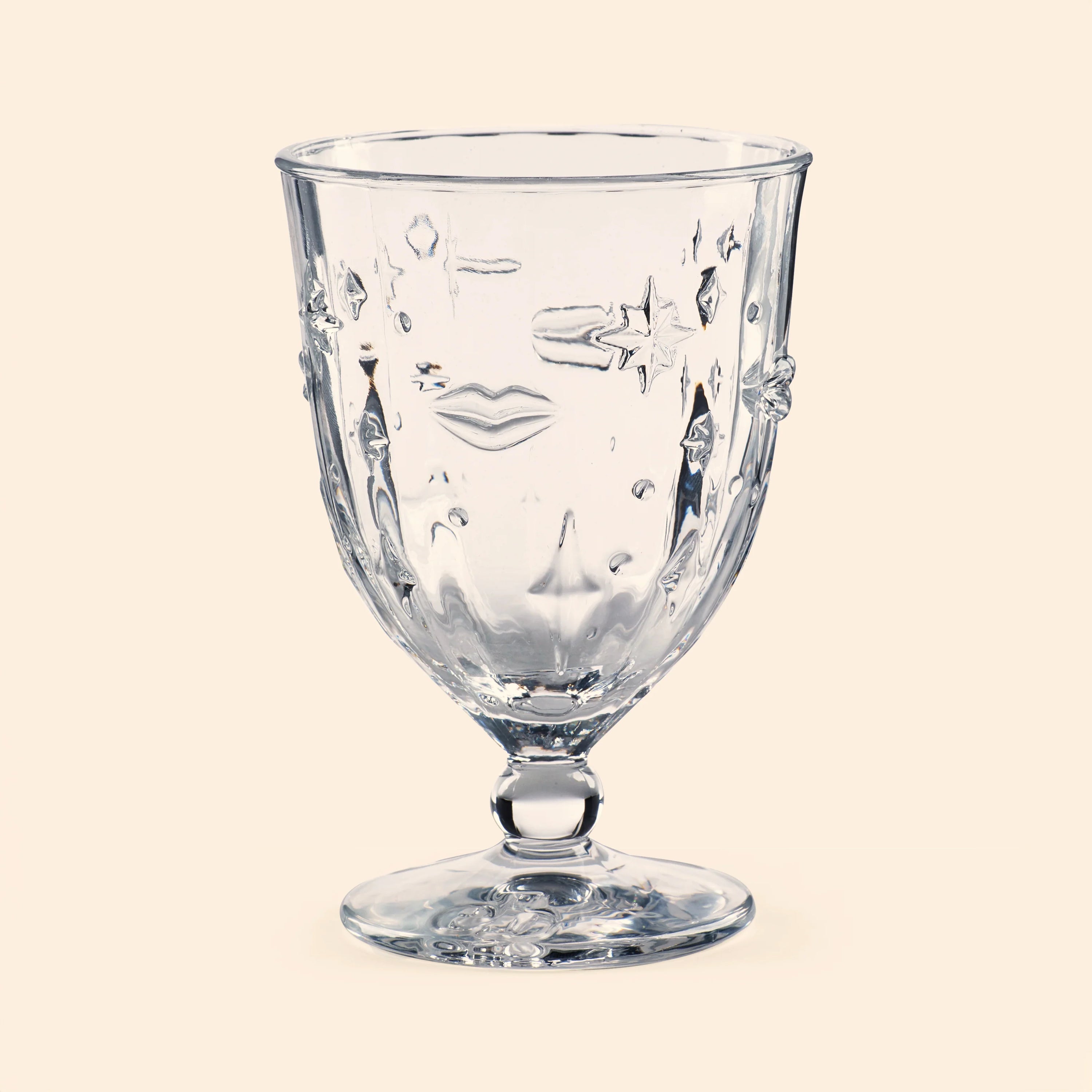 Electric Coast Lips & Stars Wine Glasses - Set of 4