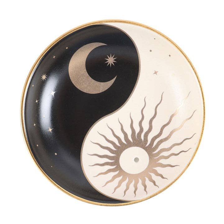 Yin Yang Ceramic Incense Stick Holder Plate