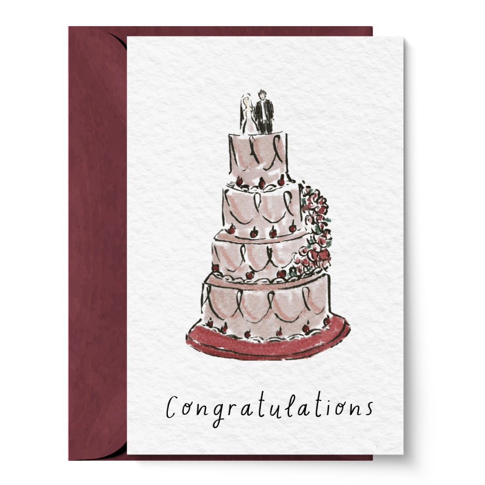 Forever Illustrations - Vintage Wedding Cake Greeting Card - A6