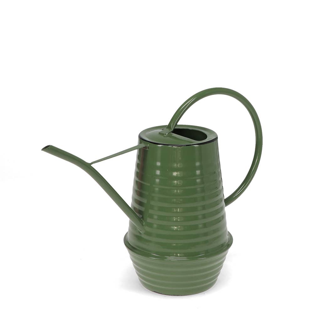 Ribbed metal watering can 1Ltr - Dark green