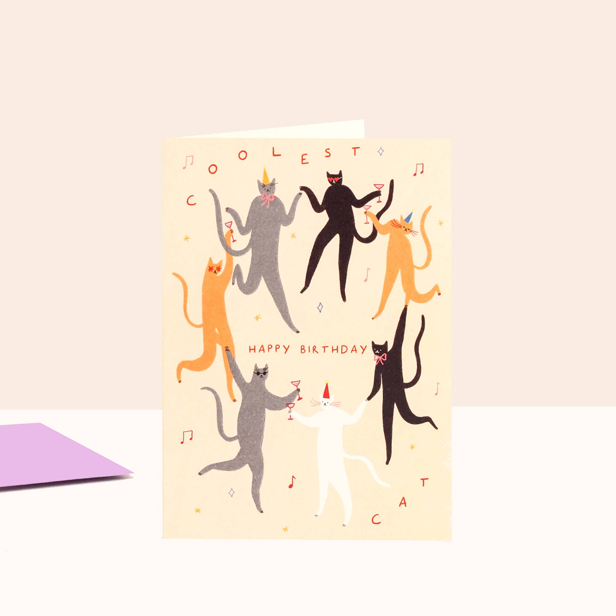 Coolest Cat Birthday Card | Dance Party Cats Card