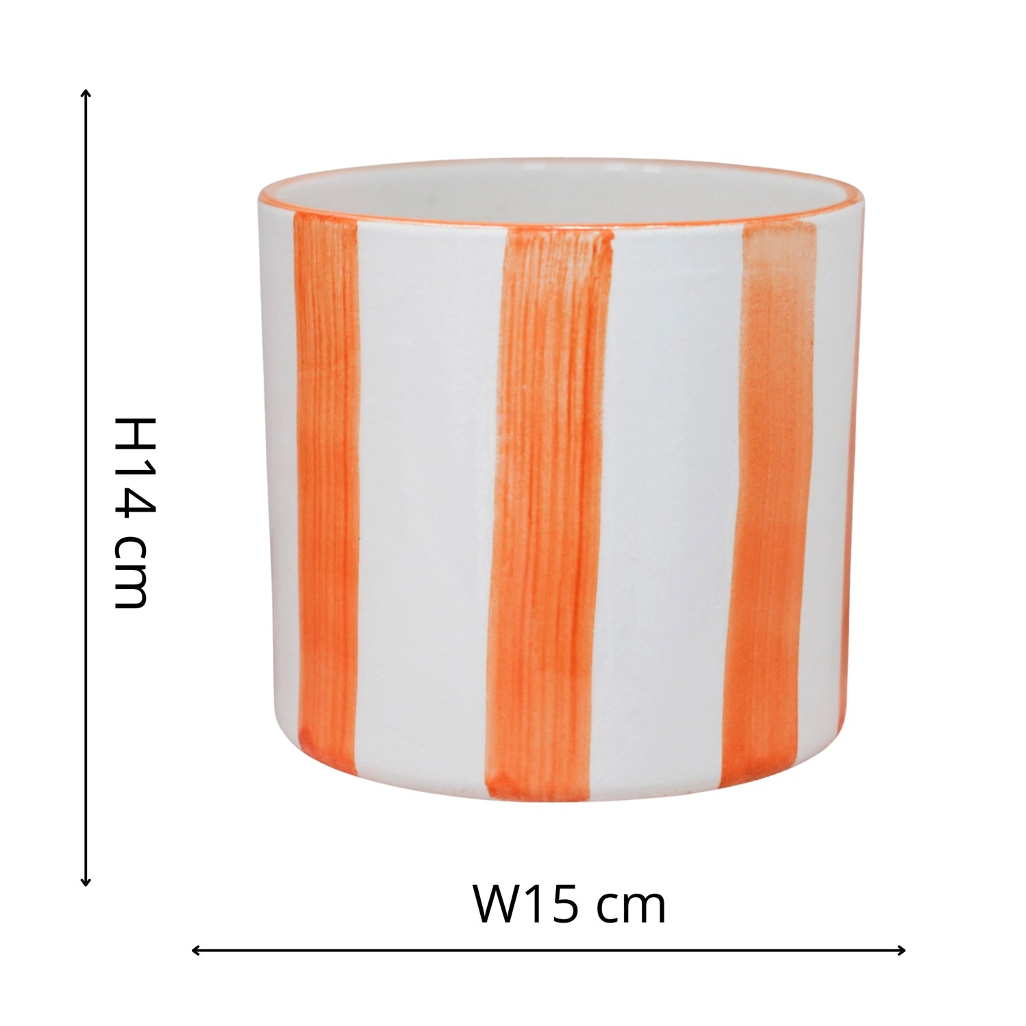 Paros Painted Stripe Planter H14cm D15cm
