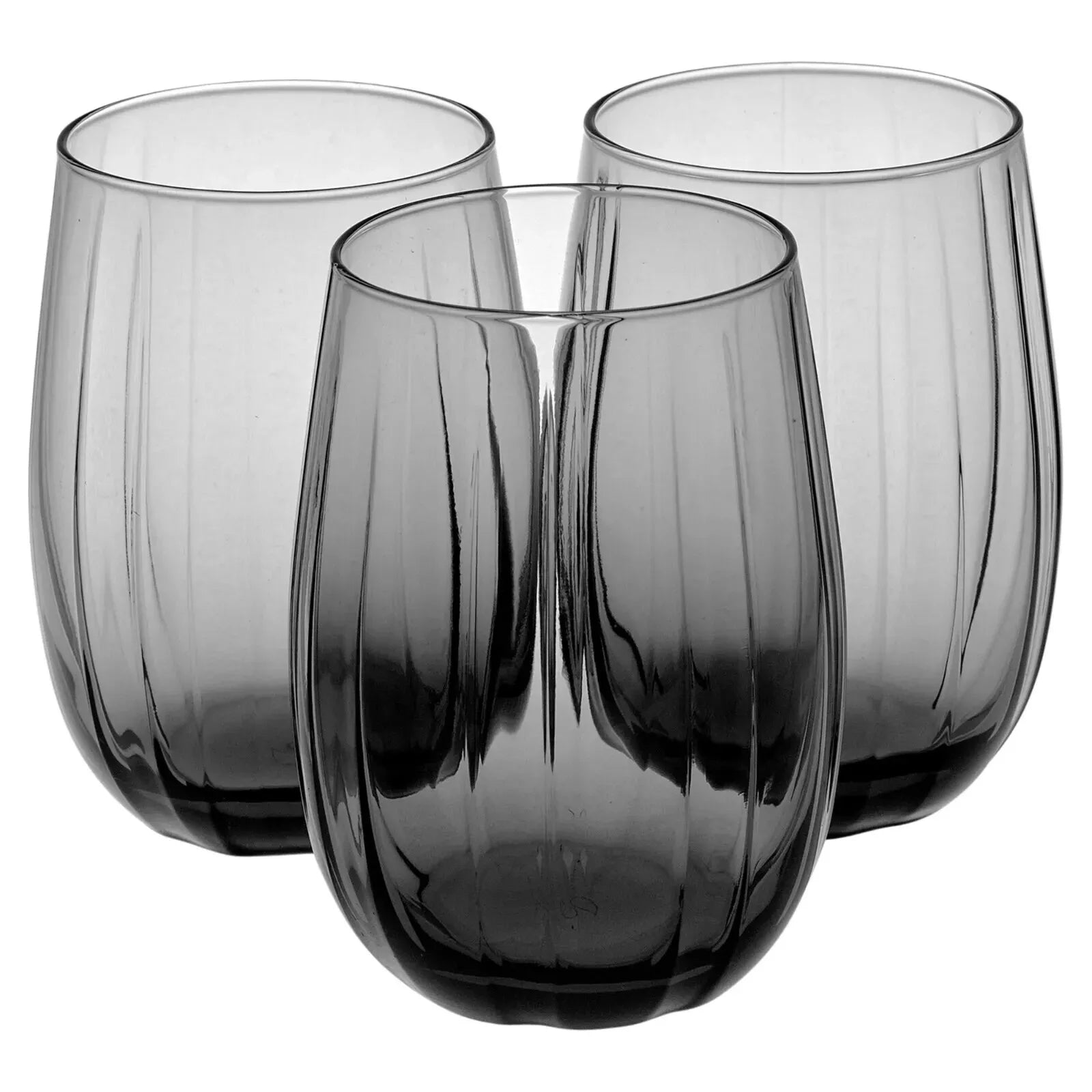 420405G - Pasabahce 380 ml Linka Grey Short Glass - Pack of Three